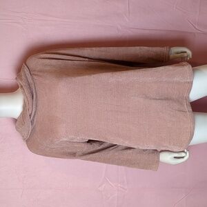 Cherishh Rose Pink Italian Cowl Neck Soft Cozy Pullover Lounge Luxe Sweater S/M